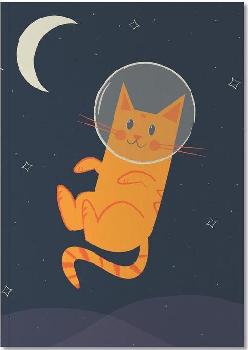 Produktbild Juniqe Floating Space Cat - Katzen (A5, Liniert)