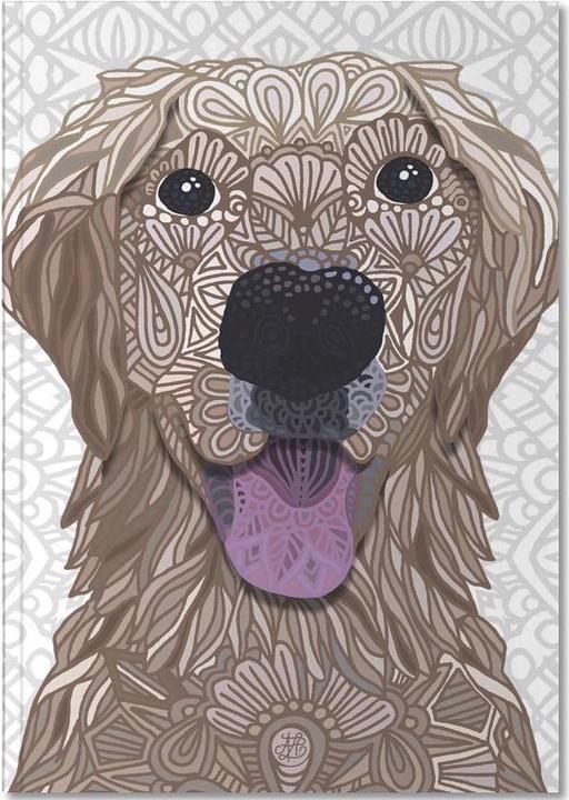 Image du produit Juniqe Golden Retriever géométrique (A5, Blanc, Couverture rigide)