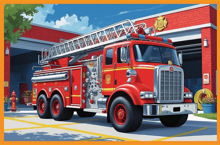 Produktbild Trefl 2x24 Puzzle Feuerwehrauto und Krankenwagen