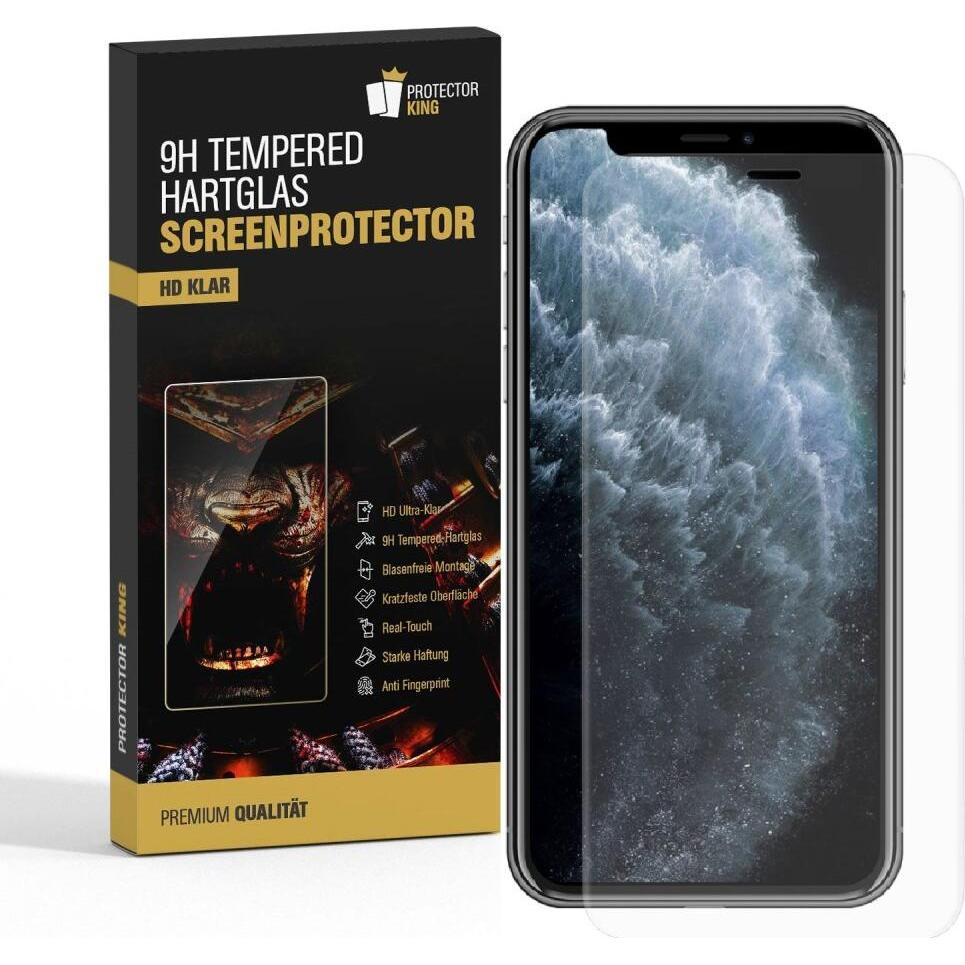 Protectorking 2x 3D A++ echtes Tempered 9H Panzerhartglas KLAR (2 Stück, Apple iPhone 11 Pro), Smartphone Schutzfolie, T...