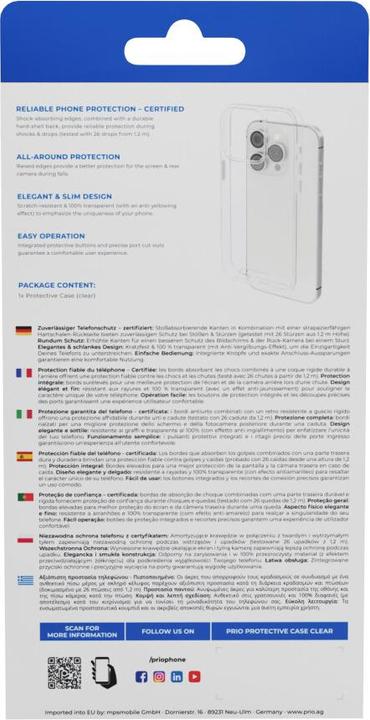 Actual product image prio Schutzhülle für iPhone 17 Pro Max klar (Apple iPhone 17 Pro Max)