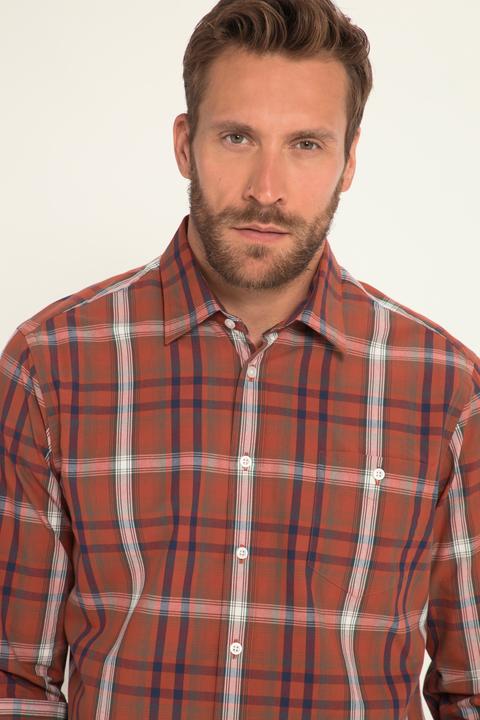 Immagine prodotto JP1880 Camicia a quadri dalla vestibilità moderna con maniche lunghe e colletto ad apertura inglese (5XL)