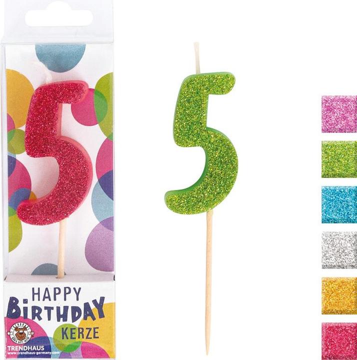Immagine prodotto Trendhaus Candele cifra Birthday Fun Glitter Mini (5 x)