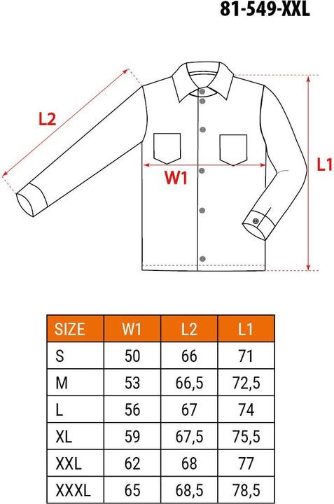 Valori nutrizionali e ingredienti Neo Koszula robocza (Koszula robocza DENIM, rozmiar XXL) (XXL)