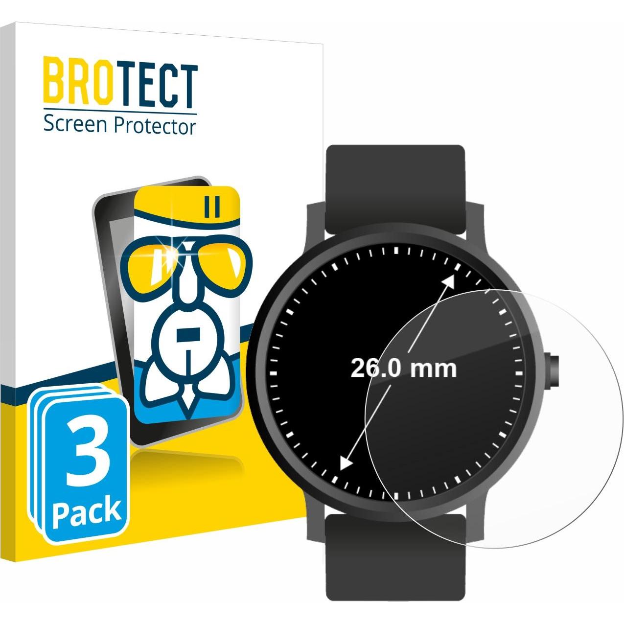 BROTECT AirGlass Panzerglasfolie, Smartwatch Schutzfolie, Transparent