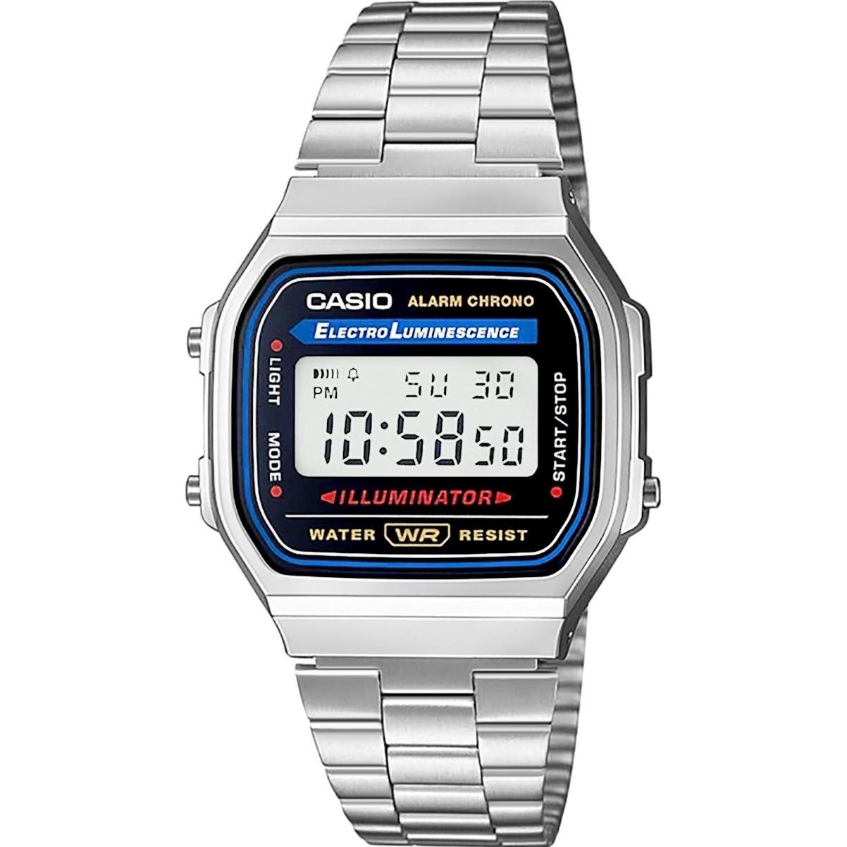 Casio Argento Orologio Da Polso, Retro Vintage, (Orologio Digitale, 34 Mm)