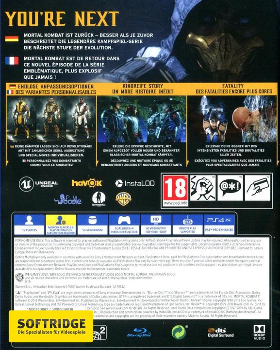 Produktbild WB Mortal Kombat 11 (PS4, FR, DE)