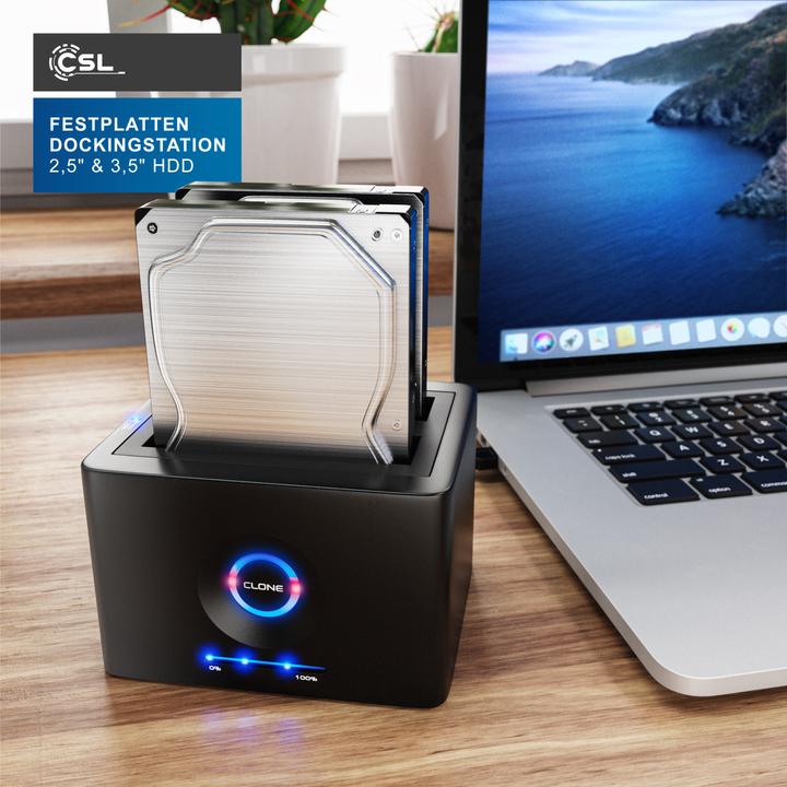 Produktbild CSL Festplatten Dockingstation, USB 3.2 Gen 1 Festplattendockingstation, Klonfunktion für 2,5" & 3,5"