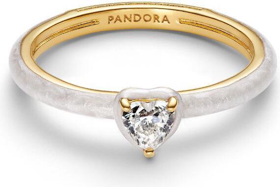 Immagine prodotto Pandora Ring Stackable White Chakra Heart Ring 14k Gold-plated (54, 925 Argento)