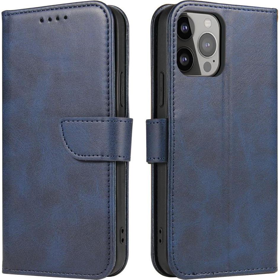 Hurtel Magnet Case elegant bookcase type case with kickstand for iPhone 13 Pro blue (Apple iPhone 13 Pro), Smartphone Hü...