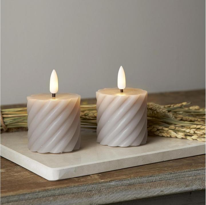 Productafbeelding Star Trading LED pilaarkaars Pack of 2 Flame Swirl (2 x)