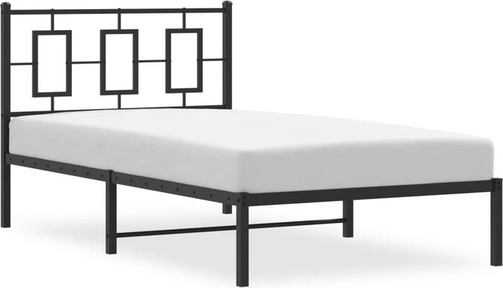 Immagine prodotto vidaXL Struttura letto con testiera Letto in metallo Letto singolo Nero 100x200cm (100 x 200 cm)