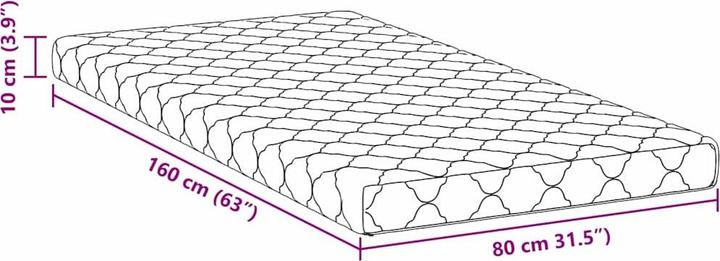 Actual product image vidaXL Mattress comfort (Foam core, 80 x 160 cm)