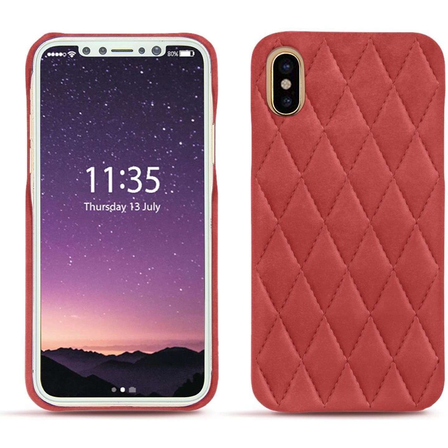 Noreve Lederschutzhülle (Apple iPhone XS), Smartphone Hülle, Rot