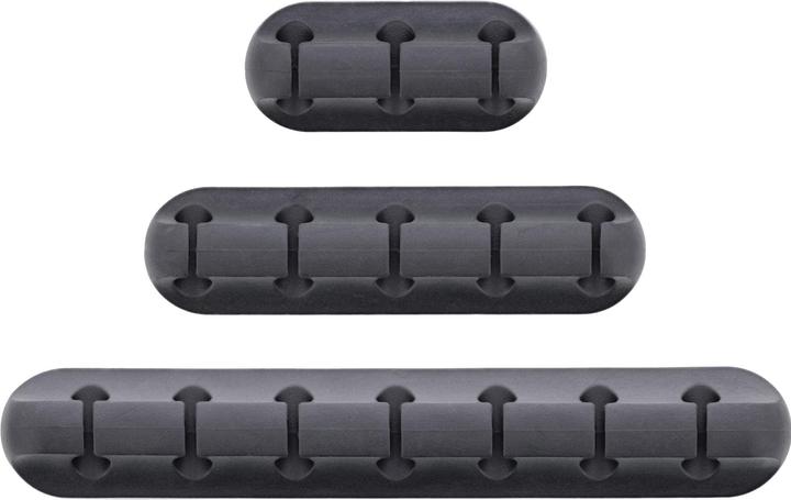 Produktbild InLine ® Kabelmanager-Set, 3-, 5-, 7-fach, selbstklebend, schwarz (12.60 mm, 3 Stk.)