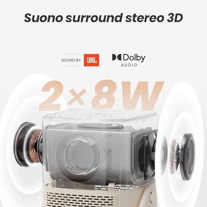 Image du produit Yaber Projecteur portable Full HD 1080p avec batterie intégrée, WiFi 6 et Bluetooth (Full HD, 450 lm)