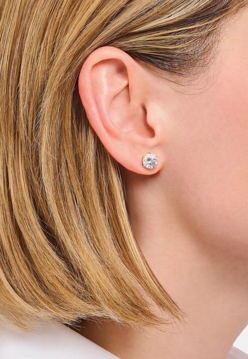 Immagine prodotto Thomas Sabo Orecchini con pietra bianca taglio brillante (Argento 925, Doratura in oro giallo 750)