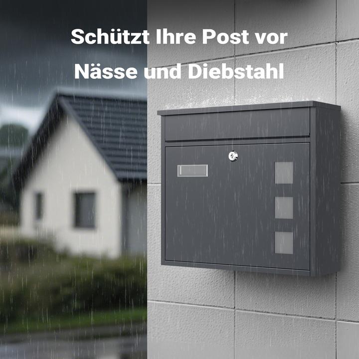 Actual product image Wiltec Design Mailbox V12 Letterbox Postbox Pillar Letter Mail Post Box