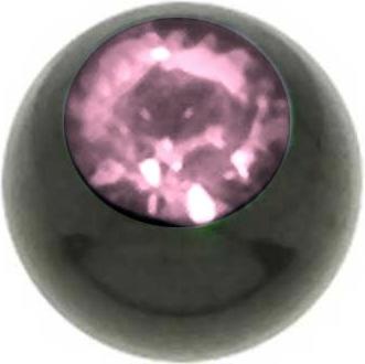 Produktbild Bijouteria Piercingverschluss (Chirurgenstahl 316L, PVD Beschichtung (schwarz), Premium Kristall)