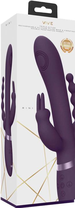 Productafbeelding Shots Rini - Pulse Wave & Vibrerende Dubbele Penetratie Konijn - Zwart