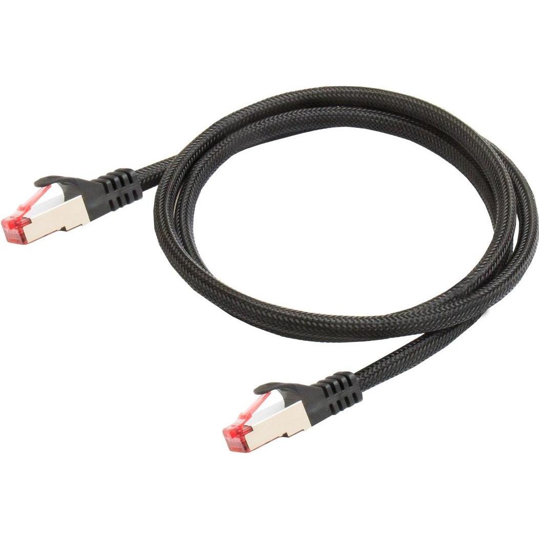 Thumbnail - Python RNS Patchkabel mit Rastnasenschutz und Nylongeflecht, Cat. 6, S/FTP, PiMF, PVC, 250MHz, OFC, schwar (S/FTP, CAT6,...