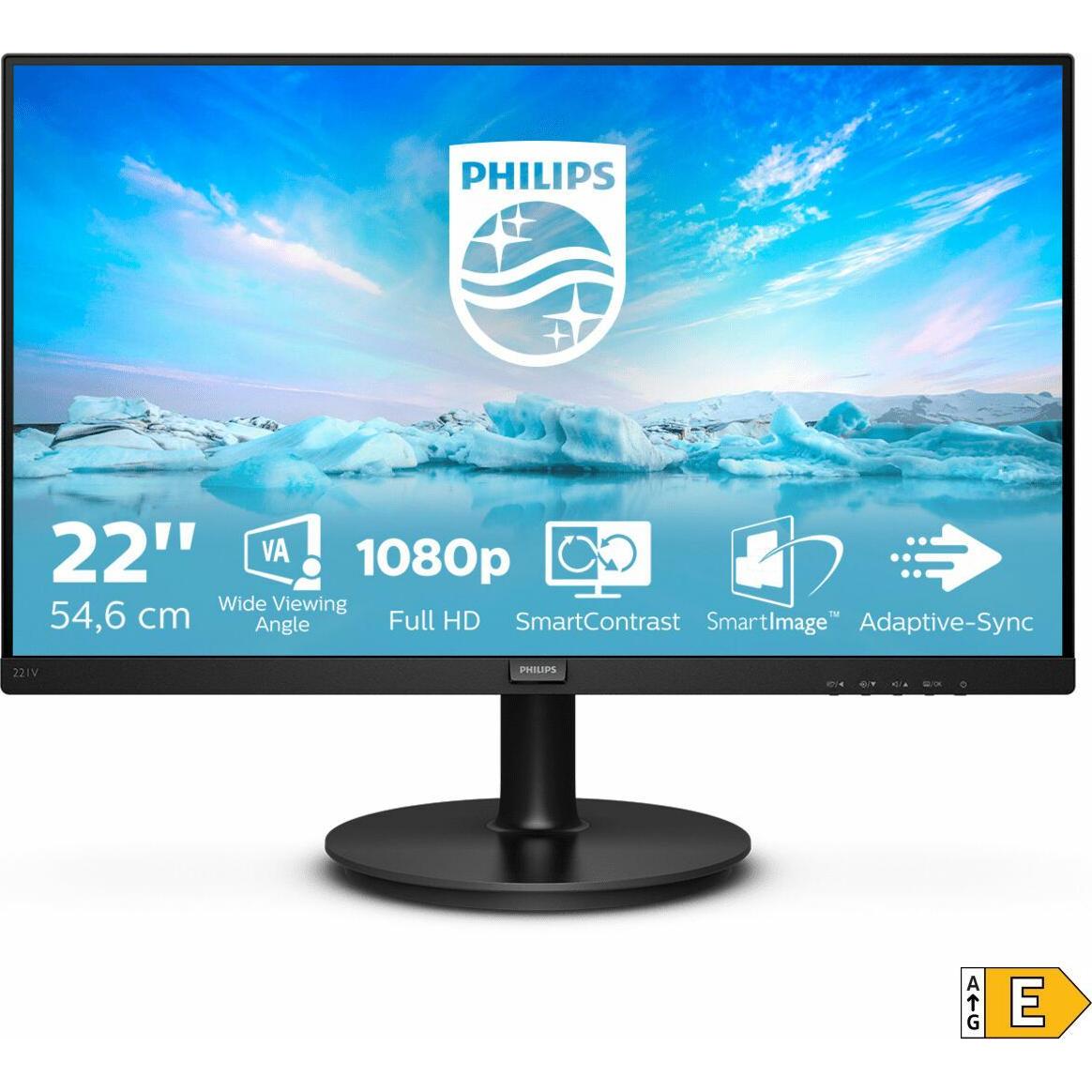 Philips 221V8/00 (1920 x 1080 Pixel, 21.50"), Monitor, Schwarz