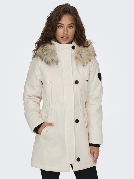 Image du produit Only Capuche avec bord en fausse fourrure amovible Poignets côtelés Parka Longue parka (XS)