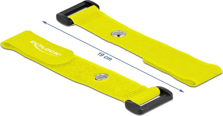 Produktbild Delock Klett-Kabelbinder mit Schlaufe und Befestigungsöse L 190 x B 25 mm gelb 5 Stück (Klettkabelbinder, 190 mm, 5 Stk.)
