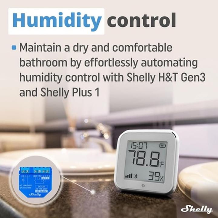 Actual product image Shelly H&T Gen 3 Matte White