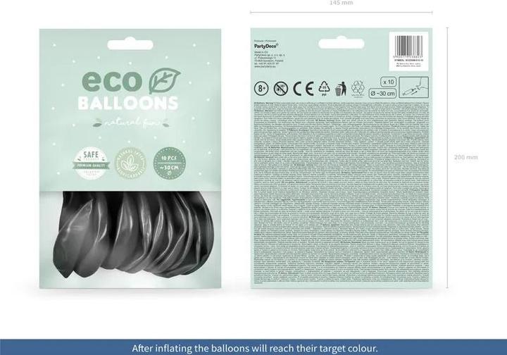 Actual product image Partydeco Balloons black metallised Eco (10x)