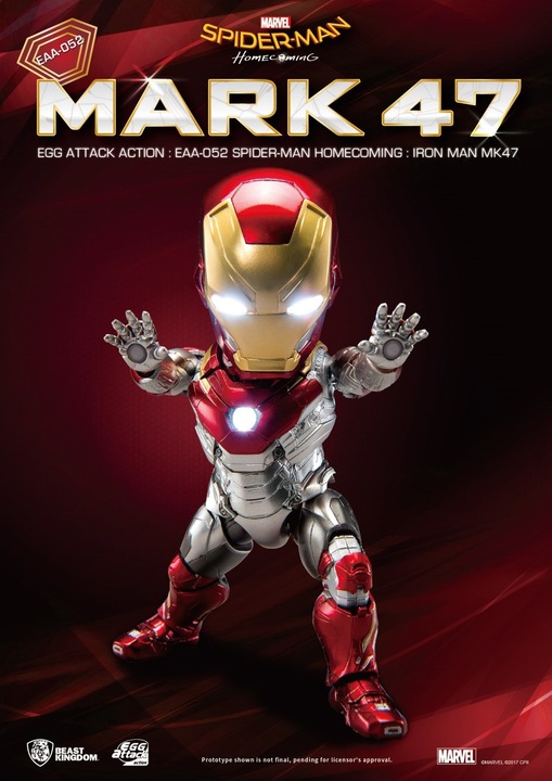 Actual product image Beast Kingdom Spider-Man Homecoming "Iron Man MK 47" Egg Attack action figure