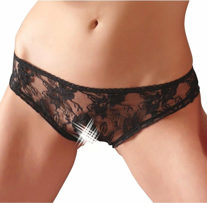 Produktbild Cottelli Collection Slip ouvert schwarz (XL)