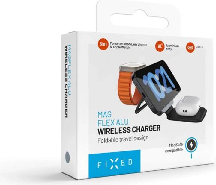 Actual product image Fixed MagFlex Alu 3-in-1 Foldable Wireless Charger (15 W)