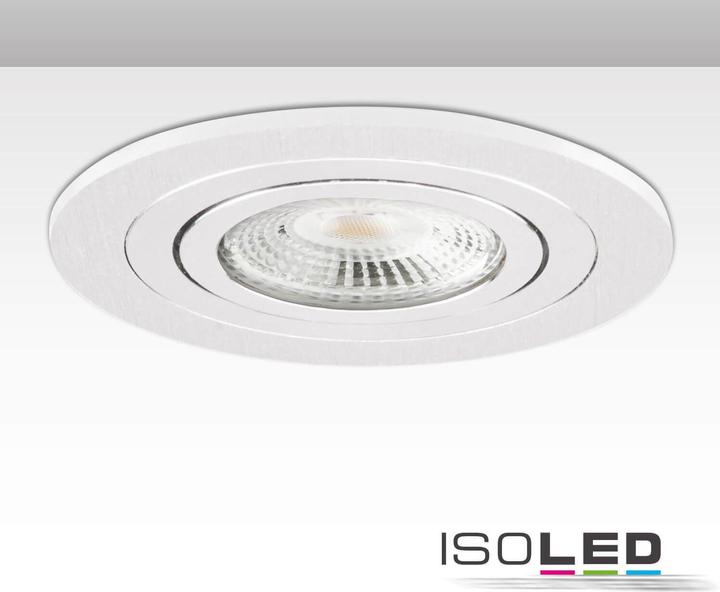 Actual product image Isoled Round mounting frame, hole cut-out 80mm, white + white aluminium, for GU10/MR16 spotlights
