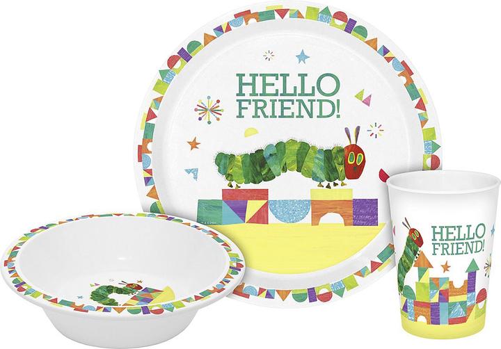 Image du produit Geda Labels Vaisselle pour enfants 'Raupe Nimmersatt - Hello Friend' 3 pièces