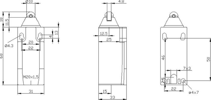 Produktbild Siemens Begrenzungsschalter 31 mm mit Rollenstöß