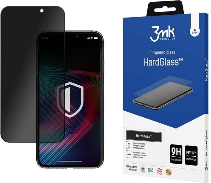 Actual product image 3MK HardGlass Max Privacy do Apple iPhone 14 Pro Max (1 Piece, Apple iPhone 14 Pro Max)