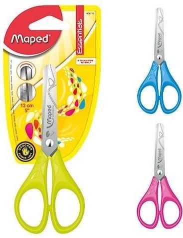 Maped Schere Essentials, 13 cm, Linkshänder, symmetrisch, f.sortiert, auf Blisterkarte (13 cm)