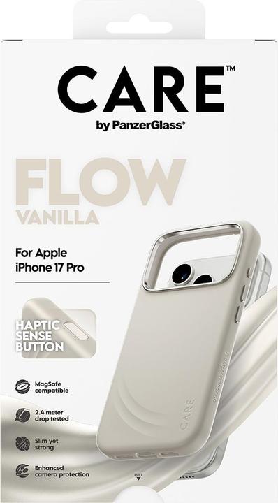 Actual product image PanzerGlass CARE by ® Feature FLOW Case Vanilla w. Cutout for Haptic & MagSafe iPhone 17 Pro (Apple iPhone 17 Pro)