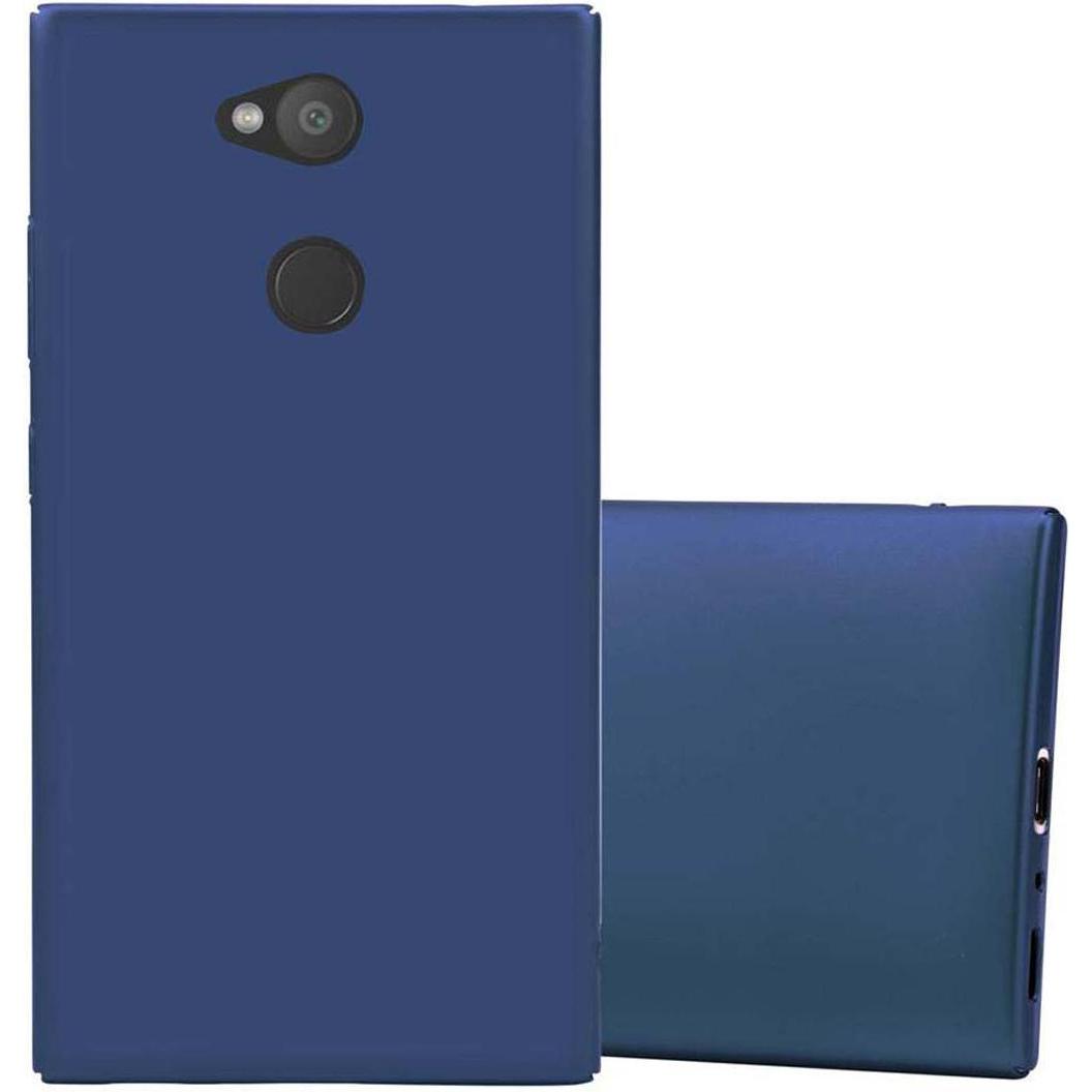 Cadorabo Hard Cover Matt Metall Cover (Sony Xperia L2), Smartphone Hülle, Blau
