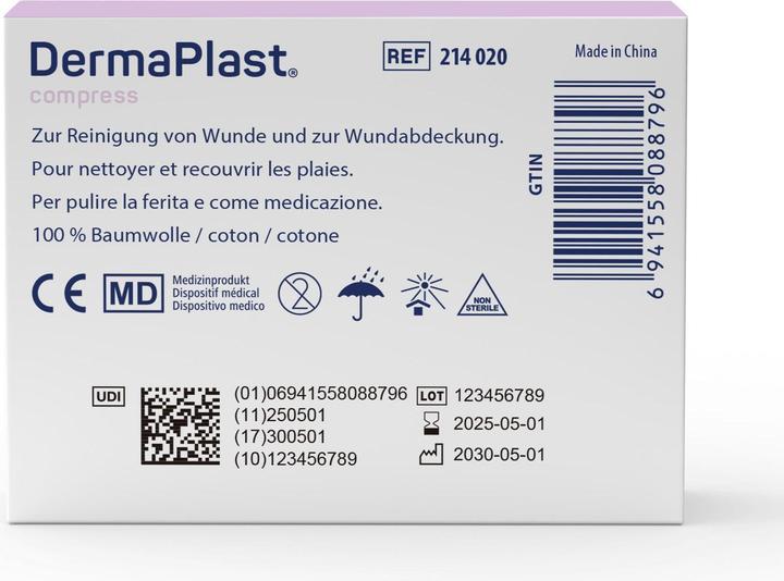 Nährwerte und Zutaten DermaPlast Compress Gazekompressen