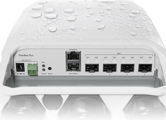 Actual product image MikroTik SFP+ Switch FiberBox Plus CRS305-1G-4S+OUT 5 Port (5 Ports)