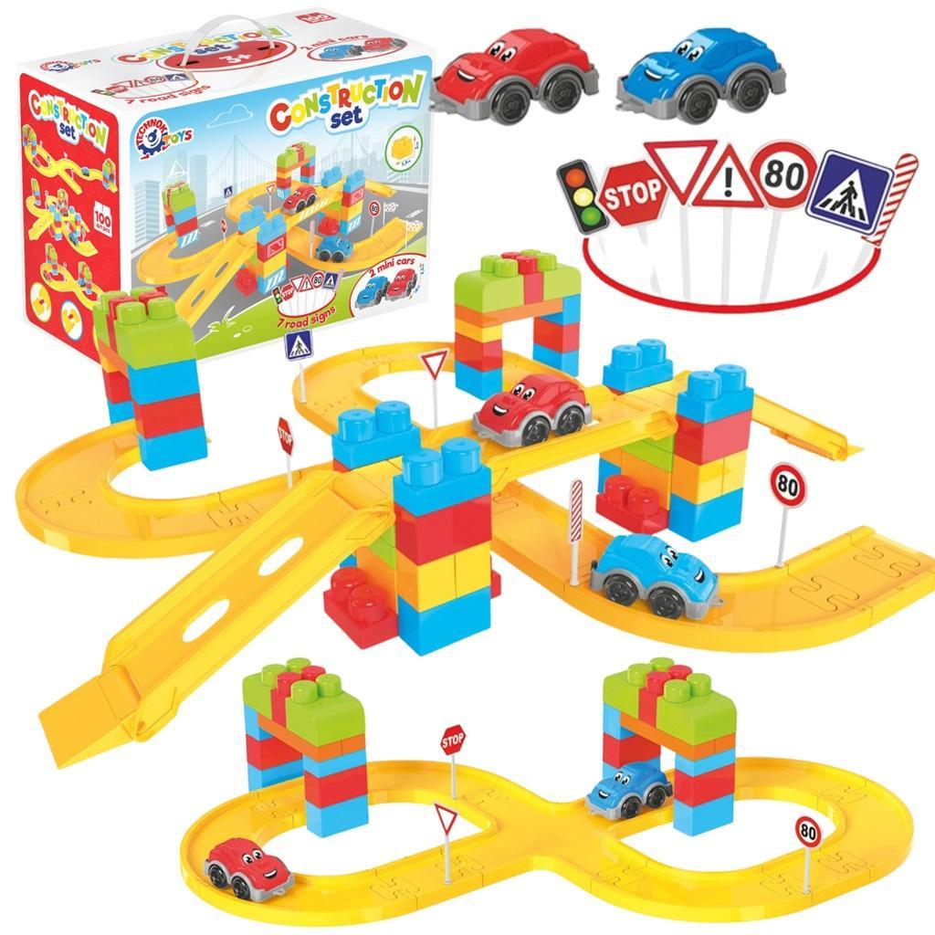 Maksik Autobahn-Baukasten + Spielzeugautos 8324 (TEH832)