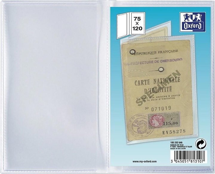 Actual product image Oxford Card holder, PVC, 2-fold, 0.20 mm, 120 x 75 mm