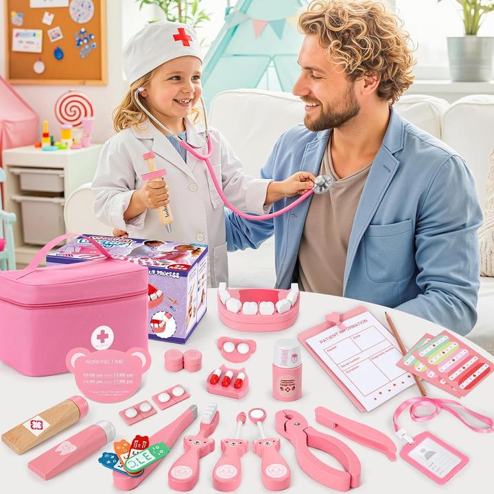 Immagine prodotto Activity Board Valigetta del dottore per bambini, set da gioco in legno, valigetta del dottore per bambini