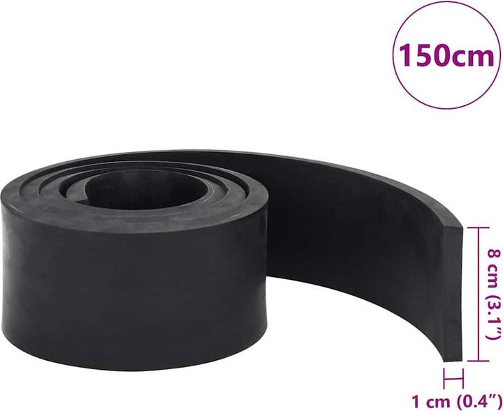 Produktbild VidaXL Schürfleiste Gummi Schwarz 80x10x2 cm Schürfleiste Gummilippe