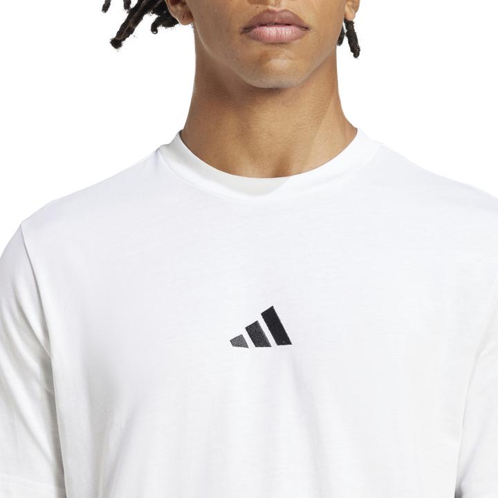 Produktbild adidas Herren Essential Three Stripes Single Jersey Tee, White/Black, L (L)