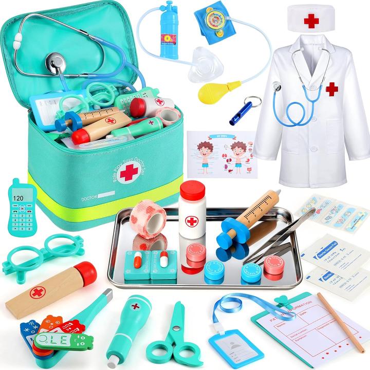 Perbabe 39-teiliges Arztkoffer-Spielset mit Stethoskop