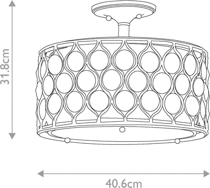 Image du produit Elstead Lighting Lucia Plafonnier E27 triple argent bruni (E27)