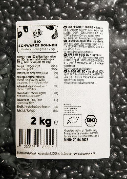 Immagine prodotto KoRo Fagioli neri biologici (2000 g)